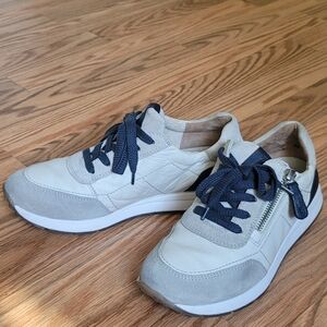 Paul Green White and Gray Sneakers with Navy Accents